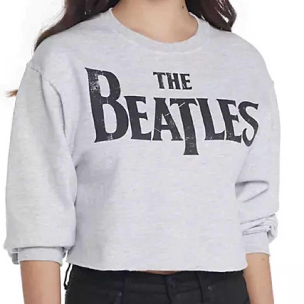 NWOT the Beatles cropped crew neck sweater